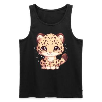 Amur Leopard Amurleoparden Amurleopard - Men's Premium Organic Tank Top - black - Front - AI Model Male 178 light (178cm)