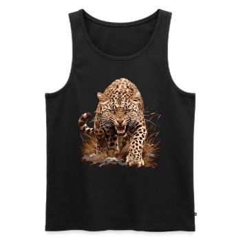 Amur Leopard Amurleoparden Amurleopard - Men's Premium Organic Tank Top - black - Front - AI Model Male 178 light (178cm)