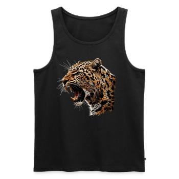 Amur Leopard Amurleoparden Amurleopard - Men's Premium Organic Tank Top - black - Front - AI Model Male 178 light (178cm)