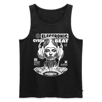 Seductive space woman, shirt for techno fans - Men's Premium Organic Tank Top - black - Front - AI Model Male 178 light (178cm)