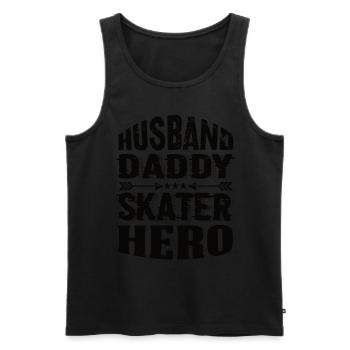 Mari Papa Skateur Héros - Débardeur bio Premium Homme - noir - Devant - Michal (187cm)