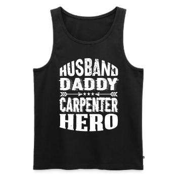 Husband Daddy Carpenter Hero - Men's Premium Organic Tank Top - black - Front - Michal (187cm)