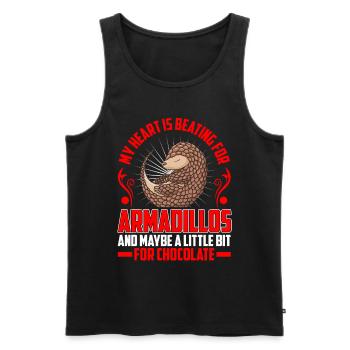 Armadillo Armadillo Heart beats for armadillo - Men's Premium Organic Tank Top - black - Front - Michal (187cm)