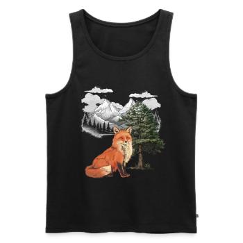 Fox, Foxes, Nature, Fairy Tale, Forest, Nature, Tree - Men's Premium Organic Tank Top - black - Front - Michal (187cm)