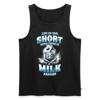 Allergie au lait - Débardeur bio Premium Homme - noir - Devant - Michal (187cm)