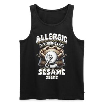 Kapselfrüchteallergie Allergic To Sesame Seeds - Männer Premium Bio Tank Top - Schwarz - Vorne - AI Model Male 178 light (178cm)