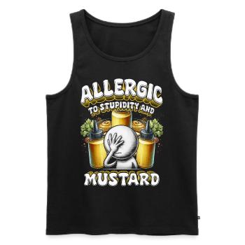 Senfallergie Allergic To Stupidity And Mustard - Männer Premium Bio Tank Top - Schwarz - Vorne - Michal (187cm)