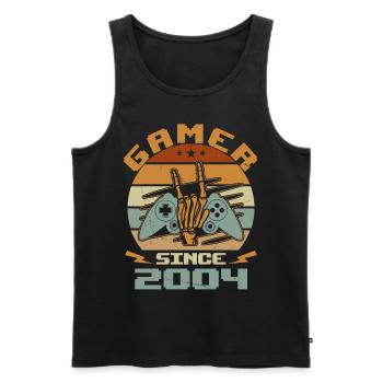 Gamer seit 2004 - Gaming Geburtstagsgeschenk 2004 - Männer Premium Bio Tank Top - Schwarz - Vorne - AI Model Male 178 light (178cm)