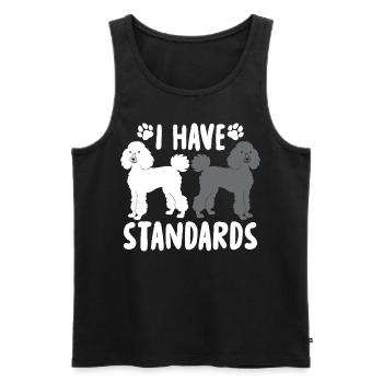 I Have Standards - Männer Premium Bio Tank Top - Schwarz - Vorne - AI Model Male 178 light (178cm)