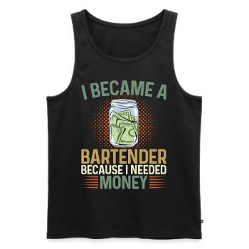 Bartender Mixologist I Became A - Men's Premium Organic Tank Top - black - Front - Michal (187cm)