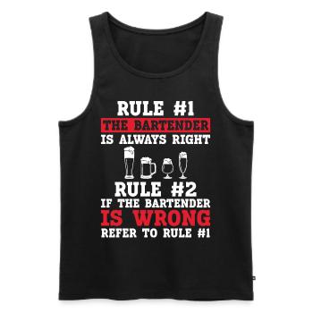 Bartender Mixologist Rule #1 The - Men's Premium Organic Tank Top - black - Front - Michal (187cm)