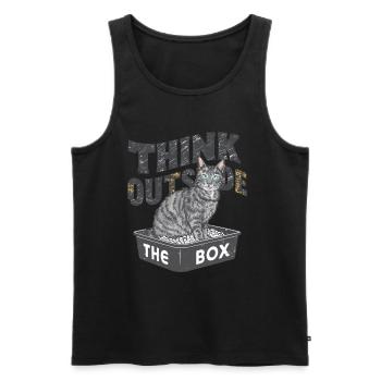 Think Outside the Box Katzenklo Katze für - Männer Premium Bio Tank Top - Schwarz - Vorne - Michal (187cm)
