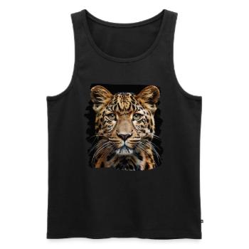Amur Leopard Amurleoparden Amurleopard - Men's Premium Organic Tank Top - black - Front - AI Model Male 178 light (178cm)