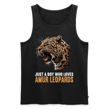 Amur Leopard Amurleoparden Amurleopard - Men's Premium Organic Tank Top - black - Front - AI Model Male 178 light (178cm)