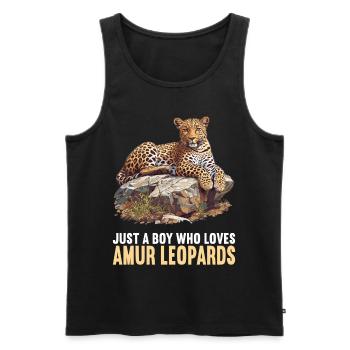 Amur Leopard Amurleoparden Amurleopard - Men's Premium Organic Tank Top - black - Front - AI Model Male 178 light (178cm)