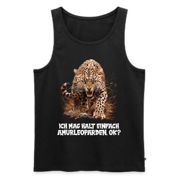 Amur Leopard Amurleoparden Amurleopard - Men's Premium Organic Tank Top - black - Front - AI Model Male 178 light (178cm)