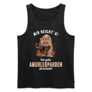Amur Leopard Amurleoparden Amurleopard - Men's Premium Organic Tank Top - black - Front - AI Model Male 178 light (178cm)