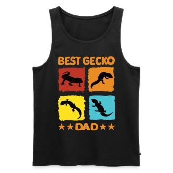 Meilleur papa gecko - Débardeur bio Premium Homme - noir - Devant - Michal (187cm)