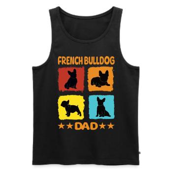 French Bulldog Dad - Männer Premium Bio Tank Top - Schwarz - Vorne - Michal (187cm)