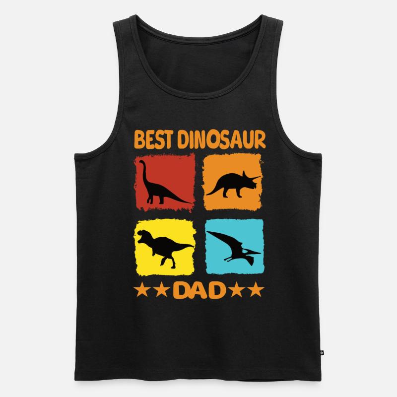 Best Dinosaur Dad - Männer Premium Bio Tank Top - Schwarz