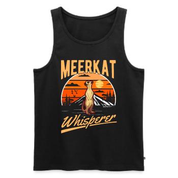 Erdmännchen Flüsterer Meerkat Whisperer - Débardeur bio Premium Homme - noir - Devant - Michal (187cm)