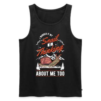 Snail Gift Vineyard Snail - Men's Premium Organic Tank Top - black - Front - Michal (187cm)