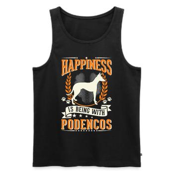 Happiness is being with Podencos - Männer Premium Bio Tank Top - Schwarz - Vorne - Michal (187cm)