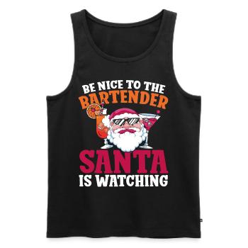 Bartender Mixologist Christmas Be - Men's Premium Organic Tank Top - black - Front - AI Model Male 178 light (178cm)