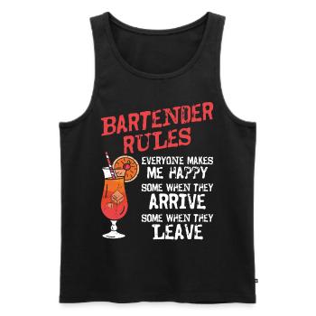 Bartender Mixologist Bartender - Men's Premium Organic Tank Top - black - Front - AI Model Male 178 light (178cm)