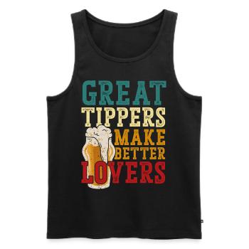 Bartender Mixologist Great Tippers - Men's Premium Organic Tank Top - black - Front - AI Model Male 178 light (178cm)