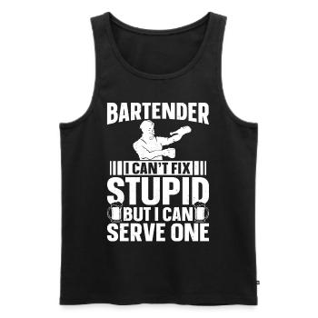 Bartender Mixologist Bartender I - Männer Premium Bio Tank Top - Schwarz - Vorne - Michal (187cm)