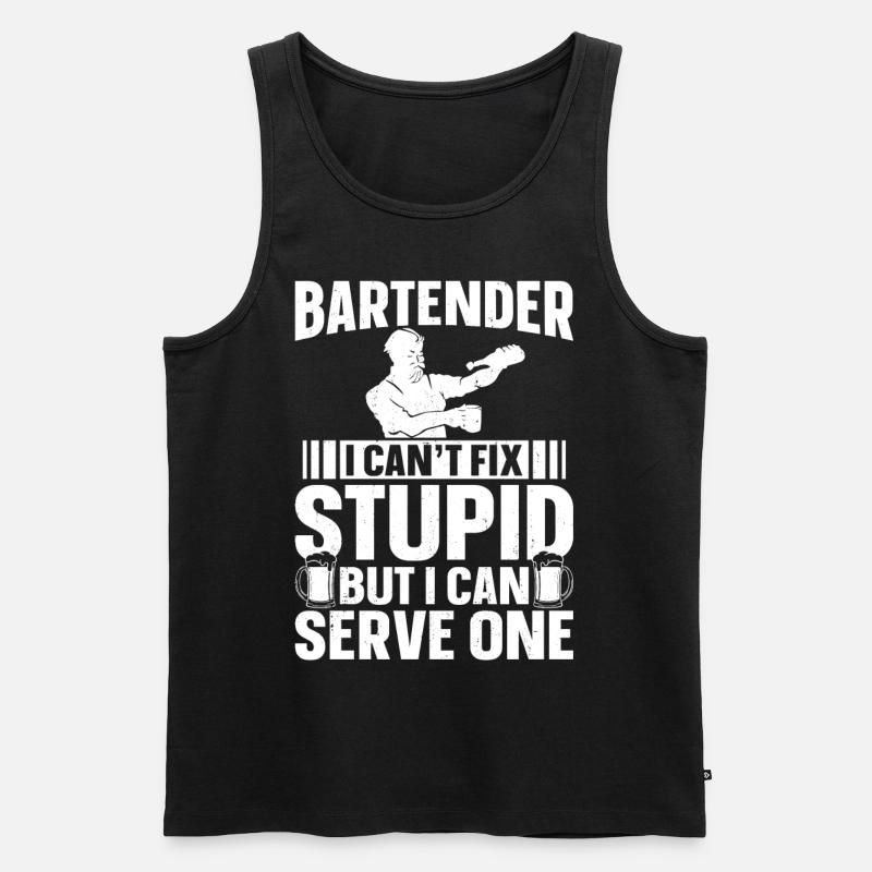 Bartender Mixologist Bartender I - Männer Premium Bio Tank Top - Schwarz