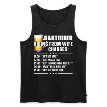 Bartender Mixologist Bartender - Männer Premium Bio Tank Top - Schwarz - Vorne - AI Model Male 178 light (178cm)