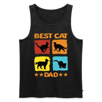 Best Cat Dad - Men's Premium Organic Tank Top - black - Front - Michal (187cm)