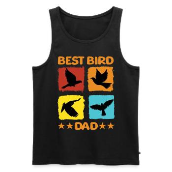 Meilleur papa oiseau - Débardeur bio Premium Homme - noir - Devant - AI Model Male 178 light (178cm)