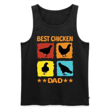 Meilleur papa poulet - Débardeur bio Premium Homme - noir - Devant - Michal (187cm)