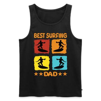 Meilleur papa surfeur - Débardeur bio Premium Homme - noir - Devant - AI Model Male 178 light (178cm)