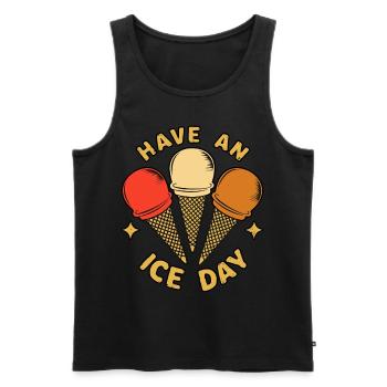 Eis Eiscreme Liebhaber Eistüten - Männer Premium Bio Tank Top - Schwarz - Vorne - Michal (187cm)