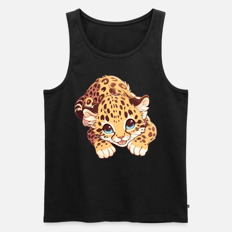 Leoparden Leopard - Männer Premium Bio Tank Top - Schwarz