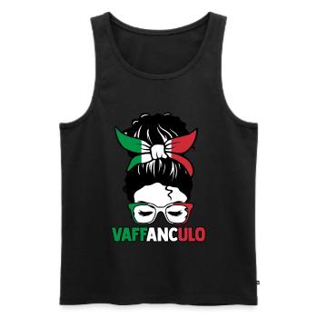 Italy Italian Vaffanculo - Men's Premium Organic Tank Top - black - Front - AI Model Male 178 light (178cm)