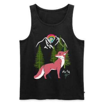 Renard Renards Nature Conte de fées - Débardeur bio Premium Homme - noir - Devant - Michal (187cm)