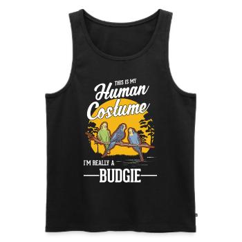 Budgie Costume Welli Halloween Parakeet - Men's Premium Organic Tank Top - black - Front - Michal (187cm)