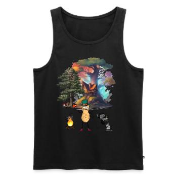 Halloween Peanut Peanuts Funny Kids - Men's Premium Organic Tank Top - black - Front - AI Model Male 178 light (178cm)