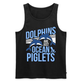 Les dauphins ne sont que des porcelets de l’océan, les dauphins sont de l’océan - Débardeur bio Premium Homme - noir - Devant - AI Model Male 178 light (178cm)
