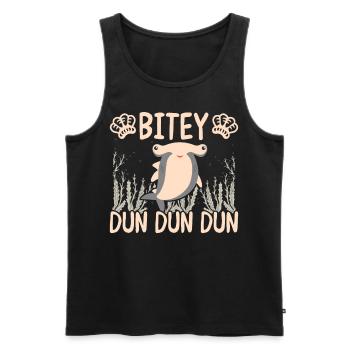Lustige Hammerhai Bitey Dun Dun Dun Illustration f - Männer Premium Bio Tank Top - Schwarz - Vorne - AI Model Male 178 light (178cm)