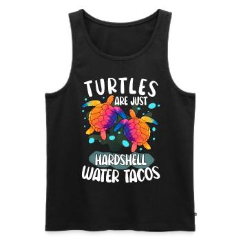 Les tortues ne sont que des tacos d’eau à carapace dure Tortues Wat - Débardeur bio Premium Homme - noir - Devant - Michal (187cm)