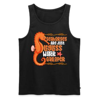 Seepferdchen sind nur beinlose Wassergalopper Seep - Männer Premium Bio Tank Top - Schwarz - Vorne - AI Model Male 178 light (178cm)