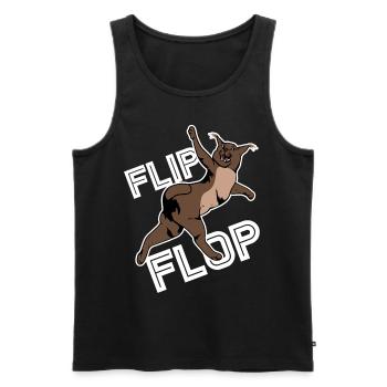 Großer Floppa Karakal Katze Meme - Männer Premium Bio Tank Top - Schwarz - Vorne - AI Model Male 178 light (178cm)