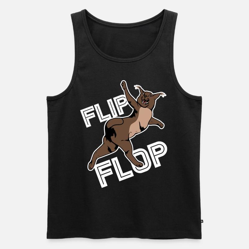 Großer Floppa Karakal Katze Meme - Männer Premium Bio Tank Top - Schwarz