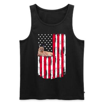 Großer Floppa Karakal Katze Meme - Männer Premium Bio Tank Top - Schwarz - Vorne - Michal (187cm)